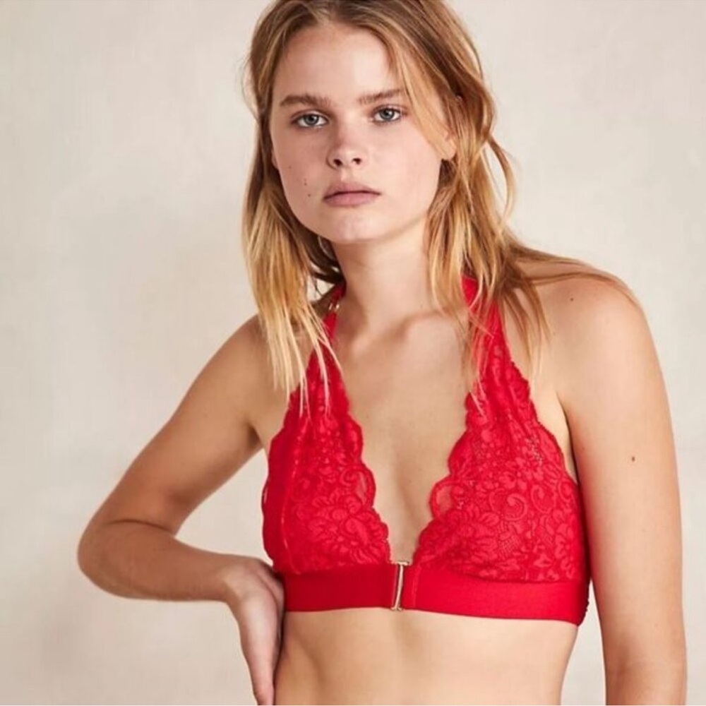Free People x We Are HAH! Red Lace Bralette NWT!